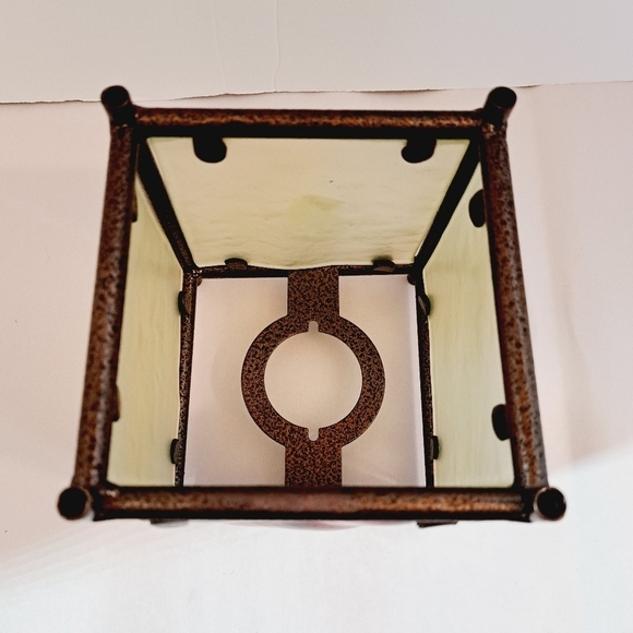 Hand‎ Painted Red Cardinal  Frosted Etched Glass Square Candle Lantern Holder - Picture 4 of 5